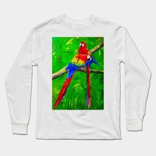 Parrots in a tropical forest Long Sleeve T-Shirt